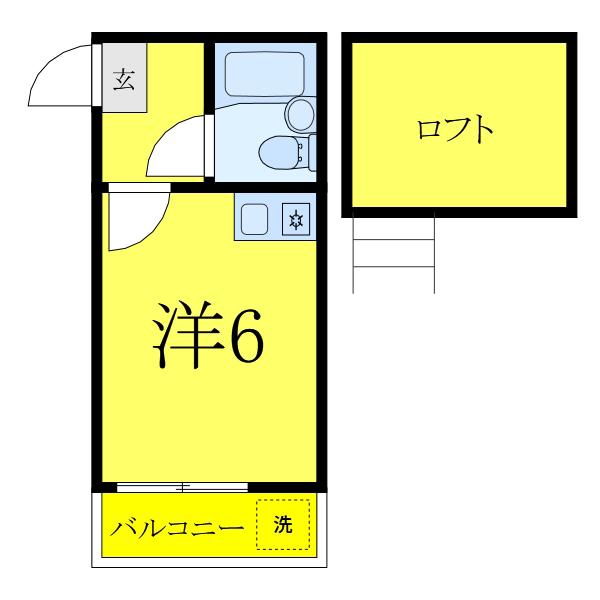カオパレスNO8(ワンルーム/1階)の間取り写真