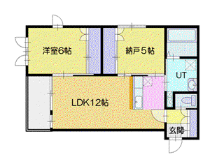 ヴィブラン(2LDK/1階)の間取り写真