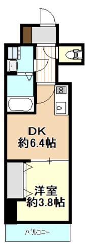 GARDENIA城東(1DK/10階)の間取り写真