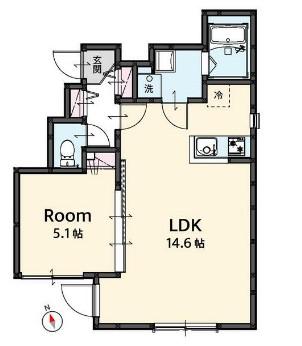 LIKE A HOUSE 西日暮里(1LDK/1階)の間取り写真