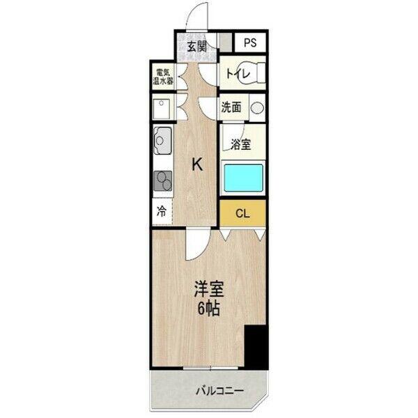 CITYSPIRE平野(1K/4階)の間取り写真