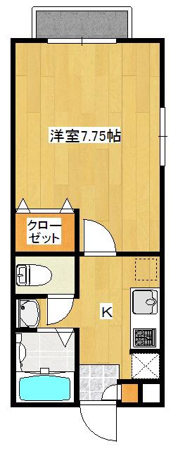 SMW津田沼(1K/1階)の間取り写真