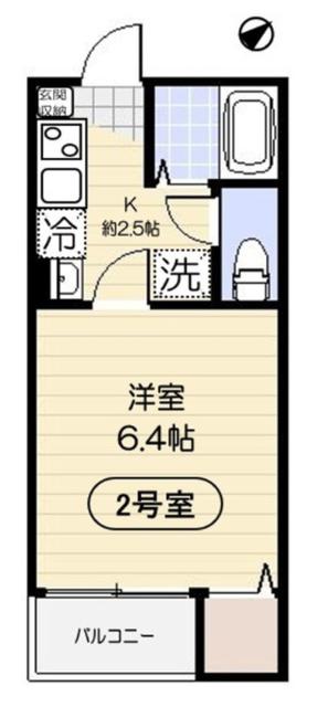サウステラス蕨(1K/2階)の間取り写真