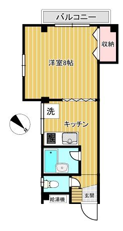 コーポゆう(1K/2階)の間取り写真