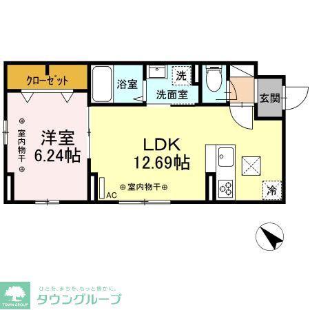 サイドコート(1LDK/1階)の間取り写真