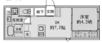 FABRIC 蒲田(1DK/3階)の間取り写真