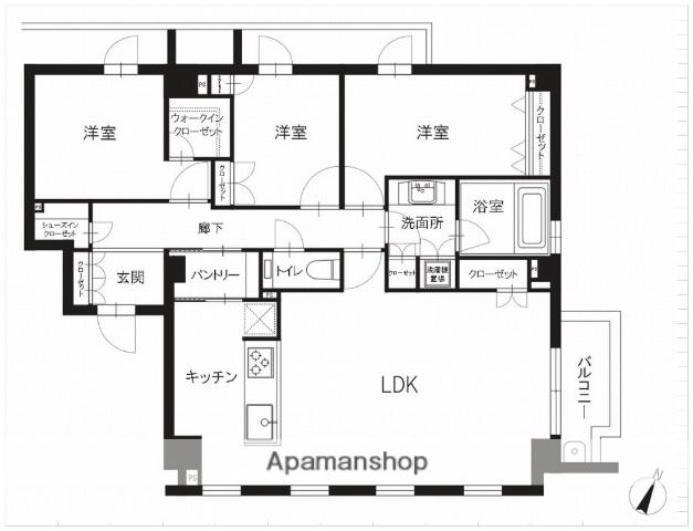 THE GOLDMAN CASTLE AKASAKA(3LDK/1階)の間取り写真