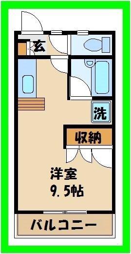 アイビーハウス(ワンルーム/1階)の間取り写真