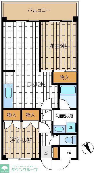 529-7森ビル(3DK/3階)の間取り写真