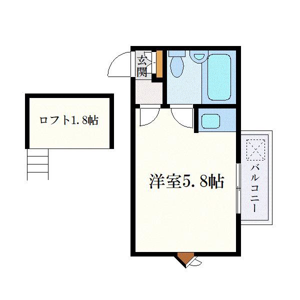 サンピア七林(ワンルーム/2階)の間取り写真