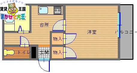 コーポロアール(1K/5階)の間取り写真