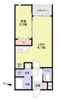 アジュール常盤平(1LDK/3階)の間取り写真