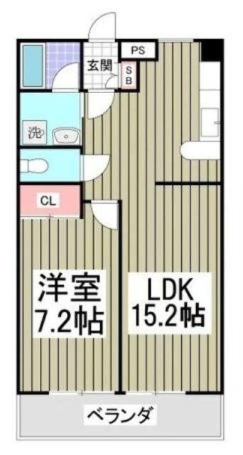 ファーストヒルズI(1LDK/2階)の間取り写真