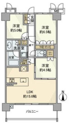 プラセシオン名古屋駅パークフロント(3LDK/6階)の間取り写真