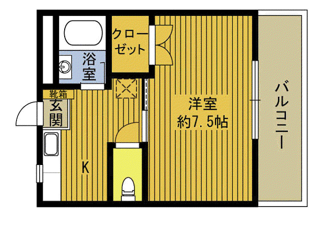 サニーパレス横田(1K/2階)の間取り写真
