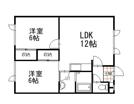 アルプス1号(2LDK/1階)の間取り写真