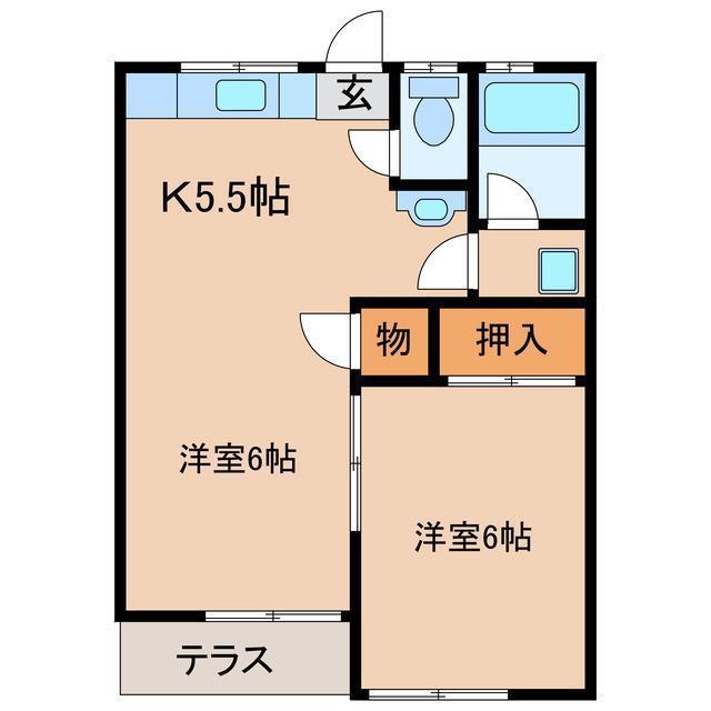 コーポパステル(1LDK/1階)の間取り写真
