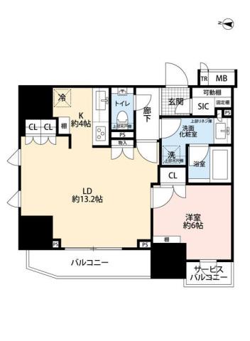 プラウド文京千駄木(1LDK/3階)の間取り写真