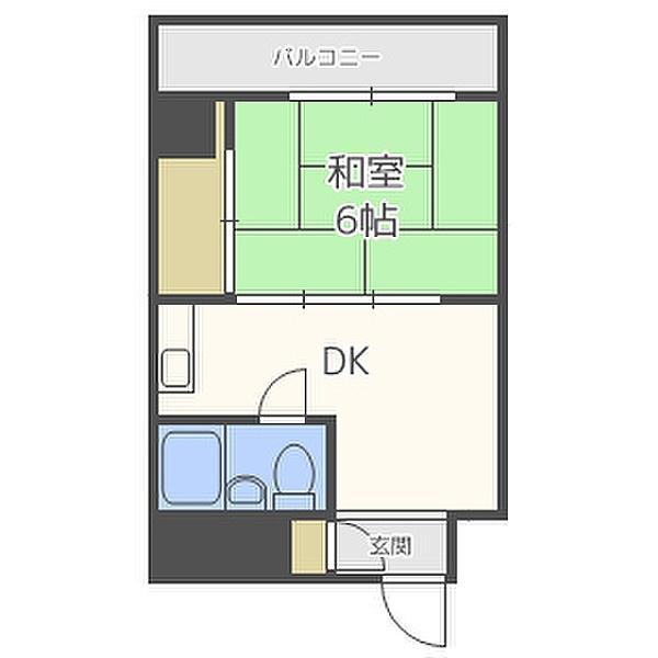 ドエル中島公園(1DK/3階)の間取り写真