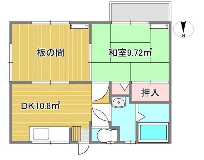 リディア50(2DK/1階)の間取り写真