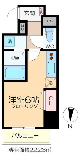 CANAAN HEIM(ワンルーム/6階)の間取り写真