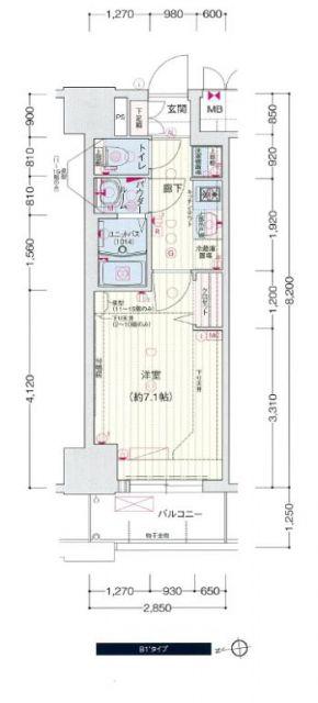プレサンス久屋大通公園セラフィ(1K/12階)の間取り写真