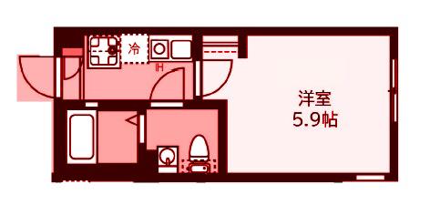 FLBレジデンス金沢文庫(1K/2階)の間取り写真