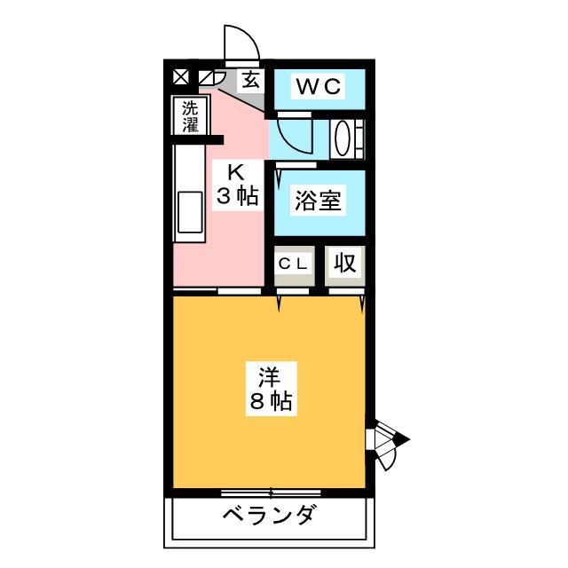 RUBRA(1K/2階)の間取り写真