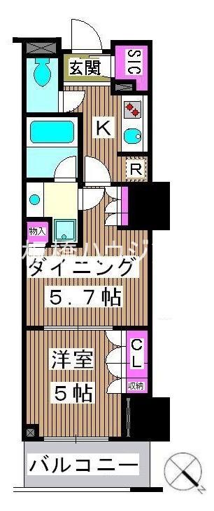 パークアクシス滝野川ラ ブリーズ(1DK/13階)の間取り写真