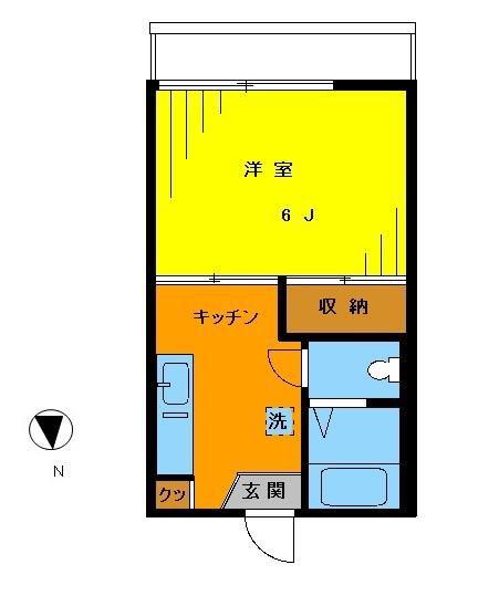 フラワーハイツ(1K/1階)の間取り写真