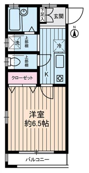 ハイツ中川(1K/1階)の間取り写真