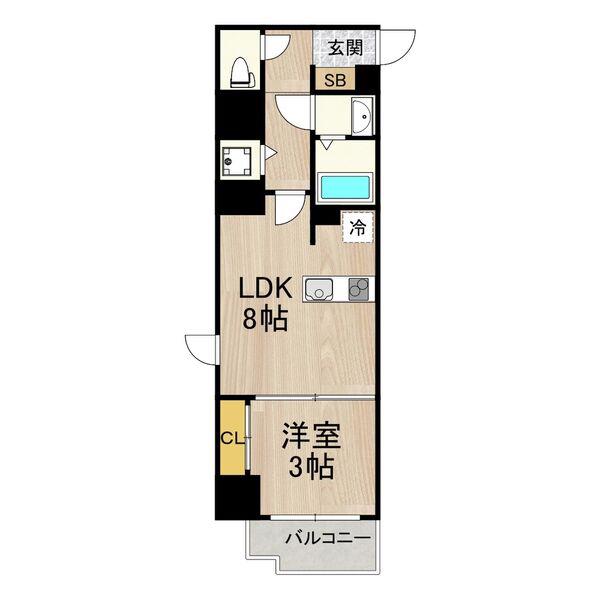 ノーブルコート堺筋本町(1LDK/6階)の間取り写真