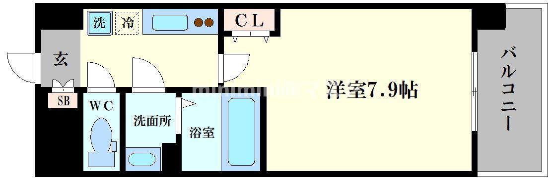 セオリー天王寺南DOOR(1K/7階)の間取り写真