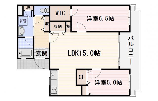ミルキーウェイⅣ(2LDK/10階)の間取り写真