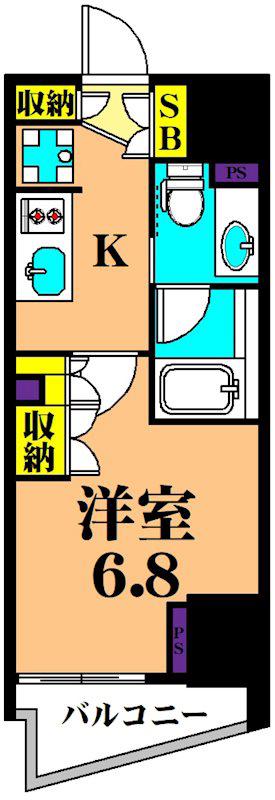 シーズンフラッツ大井町(1K/3階)の間取り写真
