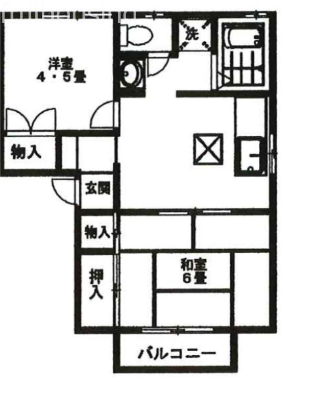 パークビュープレイス(2DK/2階)の間取り写真