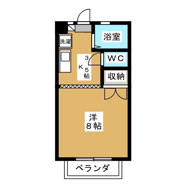 イーグルハイツ南棟(1K/1階)の間取り写真
