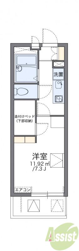 レオパレスアゼリア蛍池(1K/2階)の間取り写真