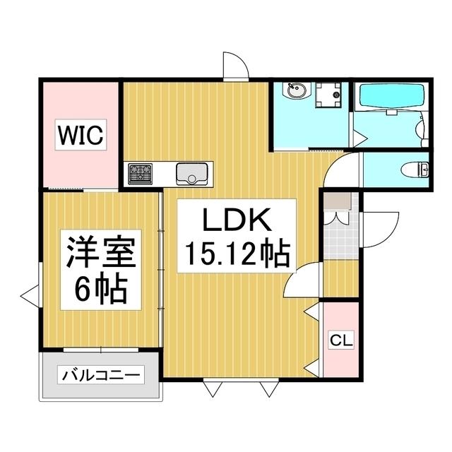 メゾンU黒田B棟(1LDK/1階)の間取り写真