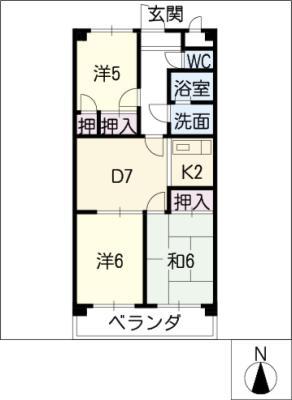 ANNEX M I(3DK/4階)の間取り写真