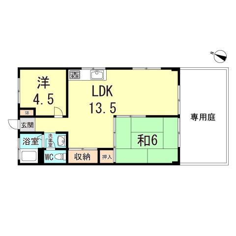常盤台ハイツ(2LDK/1階)の間取り写真