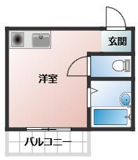 メビウス 香里 レジデンス(ワンルーム/2階)の間取り写真