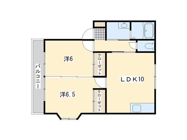 フォーレスト頓野(2LDK/2階)の間取り写真
