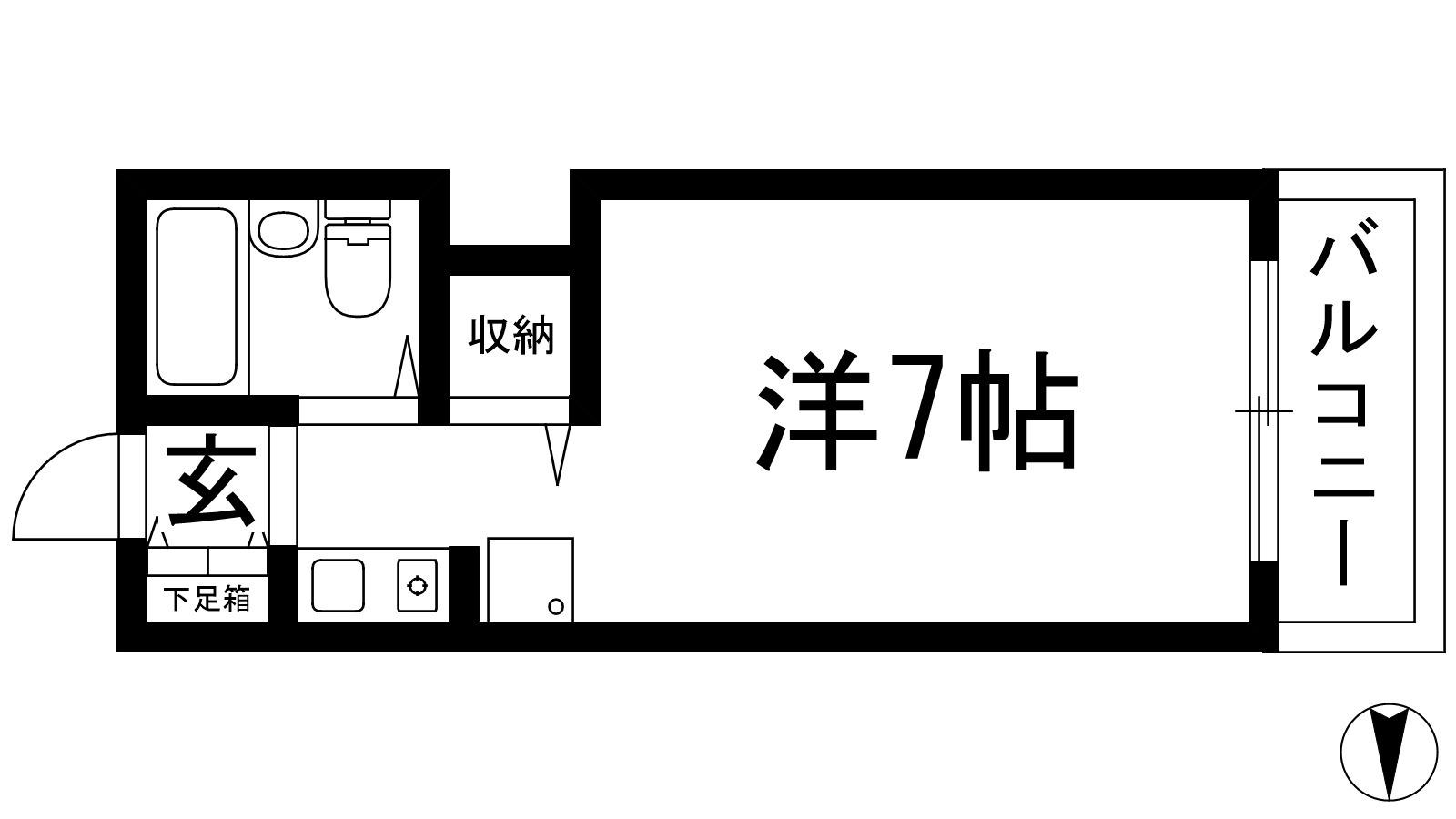 メゾン鼓ヶ滝(1K/4階)の間取り写真