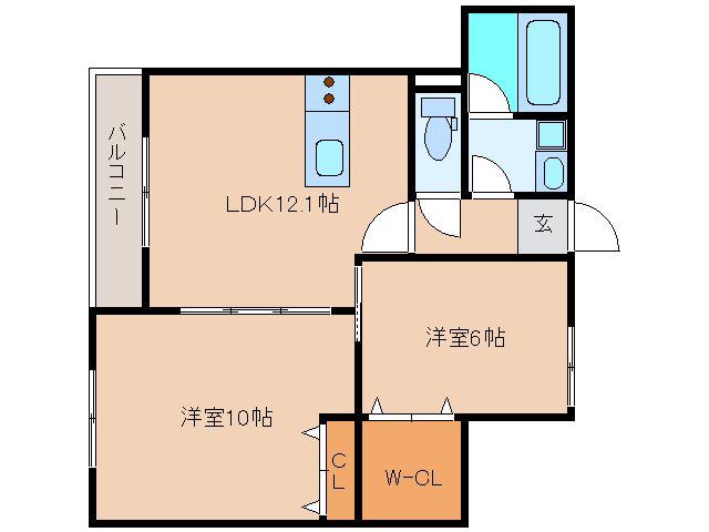 KS-III(2LDK/3階)の間取り写真