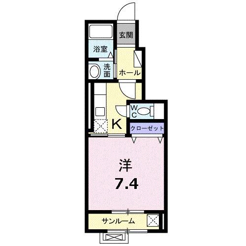 ヴィラ・プロムナード(1K/1階)の間取り写真