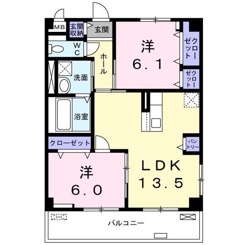 フラン メゾン(2LDK/2階)の間取り写真