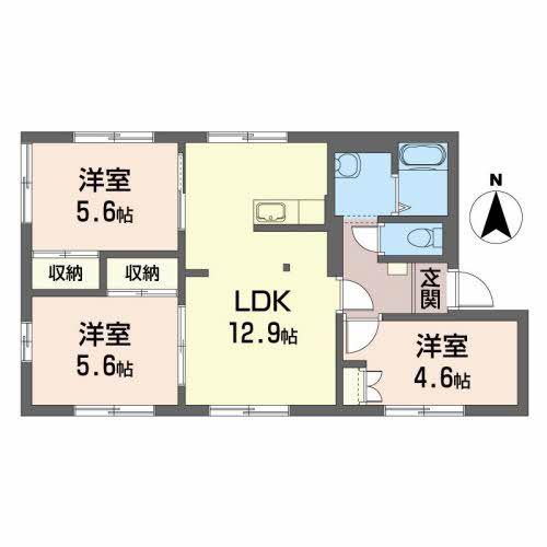 グランドメゾン・アネックスB(3LDK/1階)の間取り写真