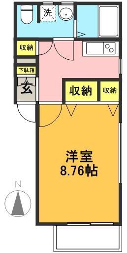 ピエリス東松原(1K/2階)の間取り写真