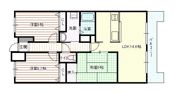 サングレイド加古川(3LDK/8階)の間取り写真